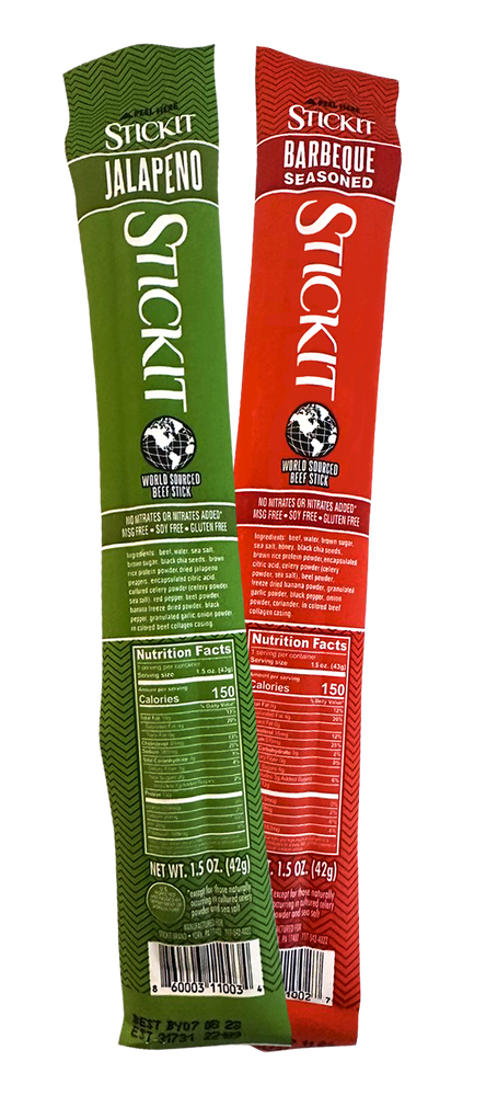 Keto pre-workout snacks - barbeque and jalapeno beef stick flavors.
