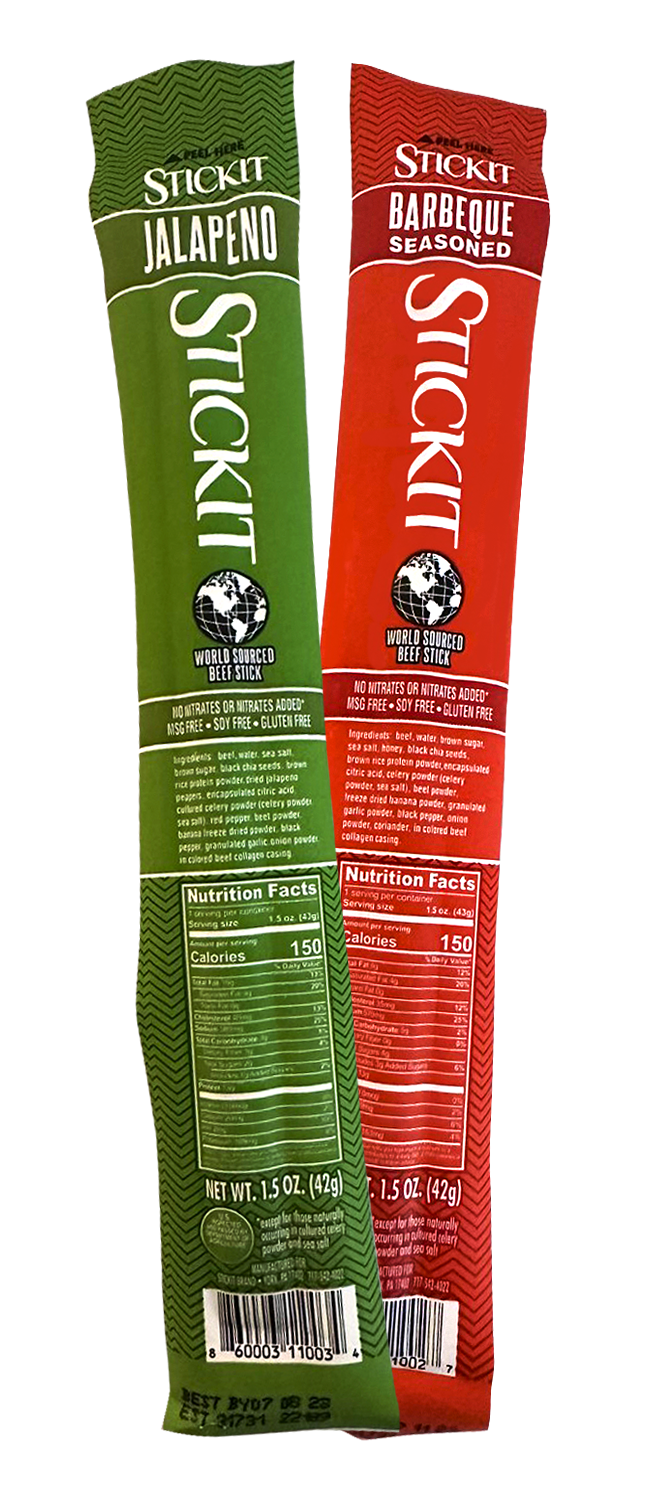 Keto pre-workout snacks - barbeque and jalapeno beef stick flavors.