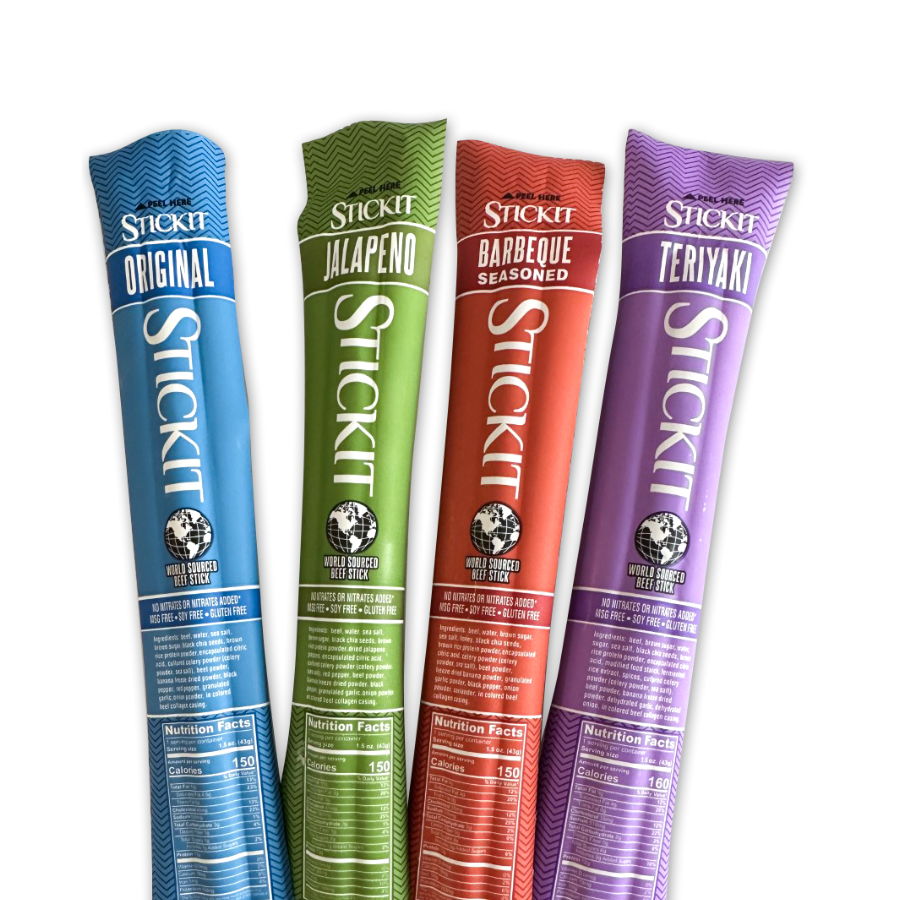 StickIt - Variety Pack (Original, Jalapeno, Barbecue Seasoned & Teriyaki Snacks)